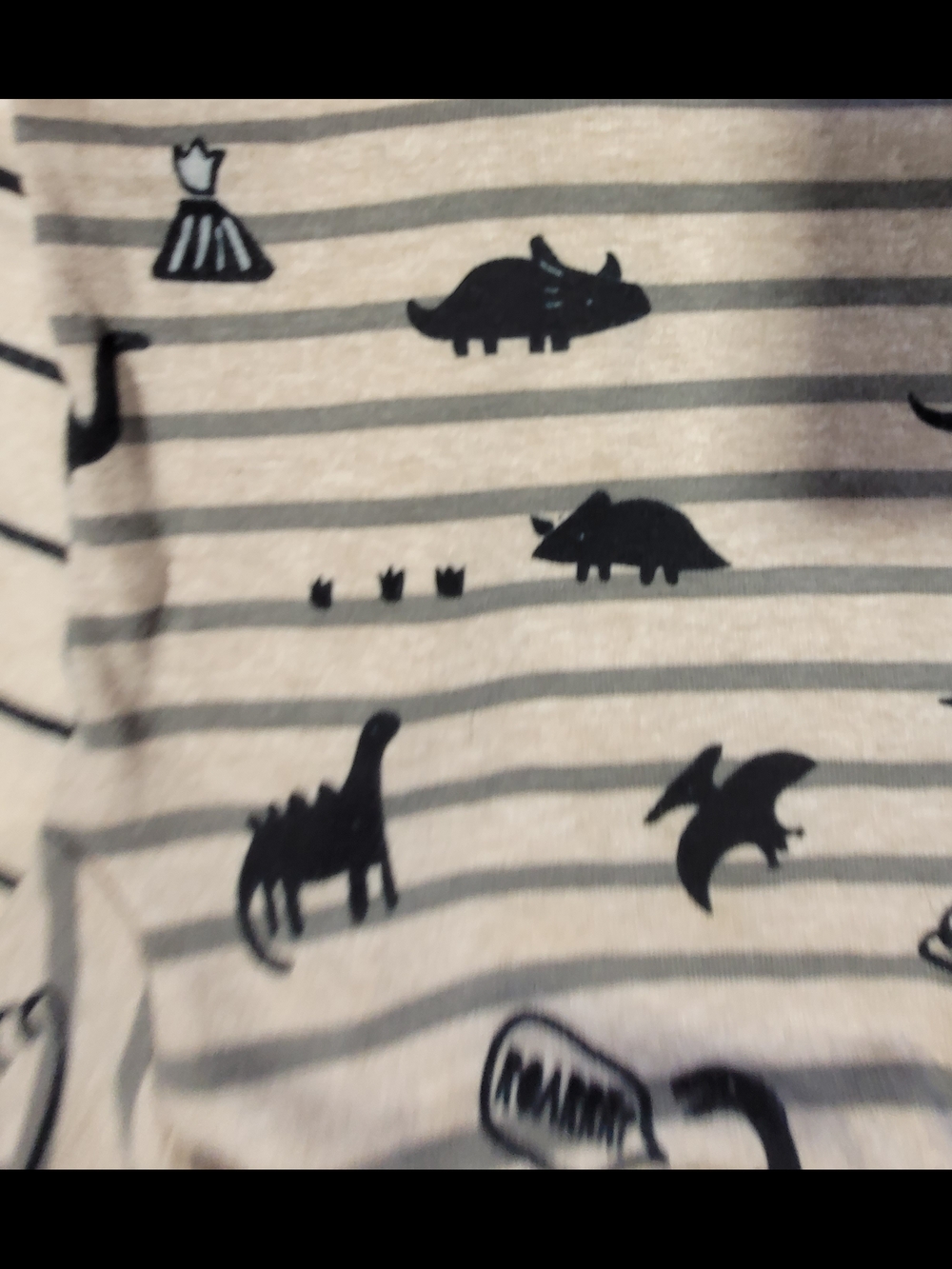 Gerber Beige & Black Dino Stripe Baby One-Piece Duo - Picture 3 of 3